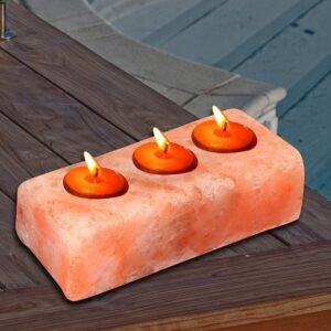 Himalayan Salt Brick 3-hole Tea Light